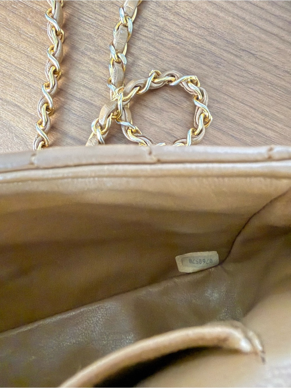 Vintage Chanel Caramel Lambskin Quilted Flap Bag Large CC Gold Hardware - Picture 5 of 9